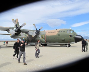Boarding the C-130 for the Fnal Leg of Our Now 14-Day Journey South